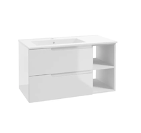 kielle Oudee - Skříňka s umyvadlem 90 cm, levá varianta, lesklá bílá 50002S90L0