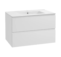 kielle Oudee - Skříňka včetně umyvadla, 80x55x46 cm, 2 zásuvky, lesklá bílá 50002S80