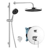 kielle Oudee - Sprchový set s baterií pod omítku, pro 2 spotřebiče, s příslušenstvím a tělesem, chrom 20602SP10