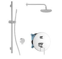 kielle Oudee - Sprchový set s baterií pod omítku, pro 2 spotřebiče, s příslušenstvím EcoSpare a tělesem, chrom 20602SP40