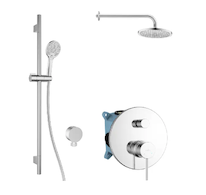 kielle Oudee - Sprchový set s baterií pod omítku, pro 2 spotřebiče, s příslušenstvím EcoSpare a tělesem, chrom 20602SP60