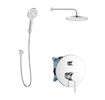 kielle Oudee - Sprchový set s baterií pod omítku, pro 2 spotřebiče, s příslušenstvím EcoSpare a tělesem, chrom 20602SP70