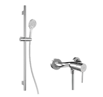 kielle Oudee - Sprchový set s baterií, tyčí, hadicí a sprchovou hlavicí EcoSpare, chrom 20602SN40