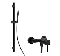 kielle Oudee - Sprchový set s baterií, tyčí, hadicí a sprchovou hlavicí EcoSpare, matná černá 20602SN24