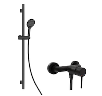 kielle Oudee - Sprchový set s baterií, tyčí, hadicí a sprchovou hlavicí EcoSpare, matná černá 20602SN34