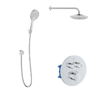 kielle Oudee - Termostatická baterie pod omítku, pro 2 spotřebiče, s příslušenstvím EcoSpare a tělesem, chrom 20602SPT100