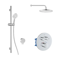 kielle Oudee - Termostatická baterie pod omítku, pro 2 spotřebiče, s příslušenstvím EcoSpare a tělesem, chrom 20602SPT30