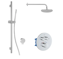 kielle Oudee - Termostatická baterie pod omítku, pro 2 spotřebiče, s příslušenstvím EcoSpare a tělesem, chrom 20602SPT40