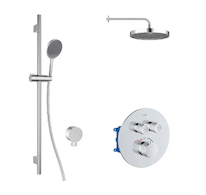 kielle Oudee - Termostatická baterie pod omítku, pro 2 spotřebiče, s příslušenstvím EcoSpare a tělesem, chrom 20602SPT50