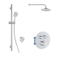 kielle Oudee - Termostatická baterie pod omítku, pro 2 spotřebiče, s příslušenstvím EcoSpare a tělesem, chrom 20602SPT60