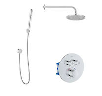 kielle Oudee - Termostatická baterie pod omítku, pro 2 spotřebiče, s příslušenstvím EcoSpare a tělesem, chrom 20602SPT80