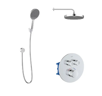 kielle Oudee - Termostatická baterie pod omítku, pro 2 spotřebiče, s příslušenstvím EcoSpare a tělesem, chrom 20602SPT90