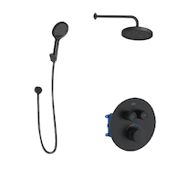 kielle Oudee - Termostatická baterie pod omítku, pro 2 spotřebiče, s příslušenstvím EcoSpare a tělesem, matná černá 20602SPT94