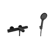 kielle Oudee - Termostatická vanová baterie s příslušenstvím EcoSpare, matná černá 10302SNT104