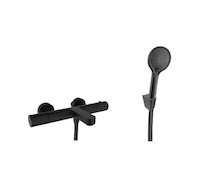 kielle Oudee - Termostatická vanová baterie s příslušenstvím EcoSpare, matná černá 10302SNT114