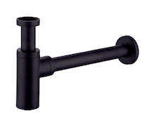 kielle  - Umyvadlový sifon, průměr 32 mm, kulatý, kov, matná černá 30901044