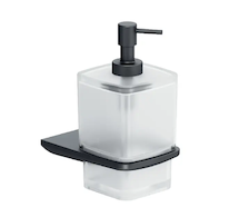 kielle Vega - Dávkovač mýdla s držákem, matné sklo/matná černá 40118004