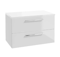 kielle Vega - Skříňka včetně desky pod umyvadlo 80x50x46 cm, lesklá bílá 50018S810