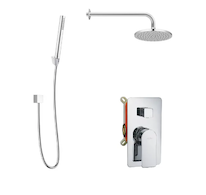 kielle Vega - Sprchový set s baterií pod omítku, pro 2 spotřebiče, s příslušenstvím EcoSpare a tělesem, chrom 20618SP100