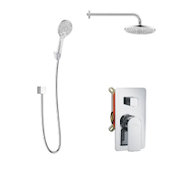 kielle Vega - Sprchový set s baterií pod omítku, pro 2 spotřebiče, s příslušenstvím EcoSpare a tělesem, chrom 20618SP120