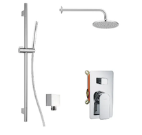 kielle Vega - Sprchový set s baterií pod omítku, pro 2 spotřebiče, s příslušenstvím EcoSpare a tělesem, chrom 20618SP60