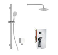 kielle Vega - Sprchový set s baterií pod omítku, pro 2 spotřebiče, s příslušenstvím EcoSpare a tělesem, chrom 20618SP80