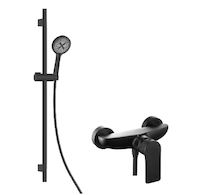 kielle Vega - Sprchový set s baterií, tyčí, hadicí a sprchovou hlavicí EcoSpare, matná černá 20618SN24