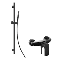 kielle Vega - Sprchový set s baterií, tyčí, hadicí a sprchovou hlavicí EcoSpare, matná černá 20618SN34