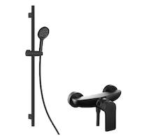 kielle Vega - Sprchový set s baterií, tyčí, hadicí a sprchovou hlavicí EcoSpare, matná černá 20618SN44