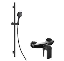kielle Vega - Sprchový set s baterií, tyčí, hadicí a sprchovou hlavicí EcoSpare, matná černá 20618SN54