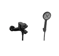 kielle Vega - Vanová baterie s příslušenstvím EcoSpare, matná černá 10318SN24