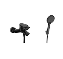 kielle Vega - Vanová baterie s příslušenstvím EcoSpare, matná černá 10318SN44