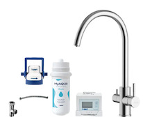 kielle Wimeo - Dřezová baterie včetně filtrace, broušená nerez 10525SFI105