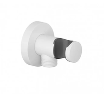 Kludi A-Qa - Nástěnné kolínko s držákem, matná bílá 6054753-00