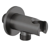 Kludi A-Qa - Sprchové kolínko s držákem, broušený Gunmetal 65567N2-00