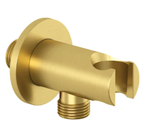 Kludi A-Qa - Sprchové kolínko s držákem, kartáčované zlato 65567N0-00