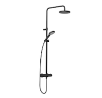 Kludi Dive - Sprchový set s termostatem, průměr 20 cm, 3 proudy, matná černá 6907939-00
