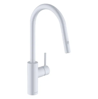 Kludi E-Go - Elektronická dřezová baterie s výsuvnou sprškou, síťové napájení, matná bílá 423005377