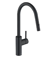 Kludi E-Go - Elektronická dřezová baterie s výsuvnou sprškou, síťové napájení, matná černá 423006677