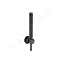 Kludi Nova Fonte - Set sprchové hlavice, držáku a hadice, černá mat 2085039-15