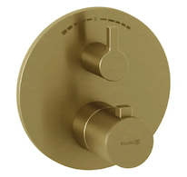 Kludi Nova Fonte - Termostatická baterie pod omítku, pro 2 spotřebiče, kartáčované zlato 20810N015