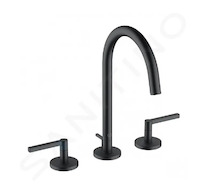 Kludi Nova Fonte - Umyvadlová baterie s výpustí Push-Open a otočným výtokem, 3-otvorová instalace, matná černá 201433915