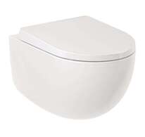 Kludi Resa D - Závěsné WC se sedátkem SoftClose, Rimless, Spiralflush, lesklá bílá 24WCSET43