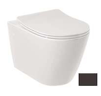 Kludi Resa R - Závěsné WC se sedátkem SoftClose, Rimless, Spiralflush, matná černá 23WCSET39