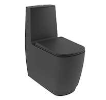 Kludi Resa S - WC kombi mísa, vario odpad, Rimless, Spiralflush, matná černá 27WCB0139