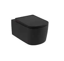 Kludi Resa S - Závěsné WC se sedátkem SoftClose, Rimless, Spiralflush, matná černá 27WCSET39