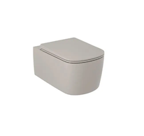 Kludi Resa S - Závěsné WC se sedátkem SoftClose, Rimless, Spiralflush, matná písečně šedá 27WCSETO2