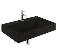 Kludi Resa - Umyvadlo 81x51 cm, s přepadem, s otvorem pro baterii, matná černá 59WW8139