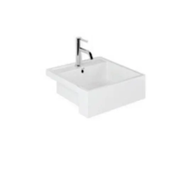Kludi Resa - Umývátko 46x46 cm, s přepadem, otvor pro baterii, lesklá bílá 57W0143