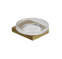 Kludi Vela C - Mýdlenka s držákem, sklo/kartáčované zlato 31985N0